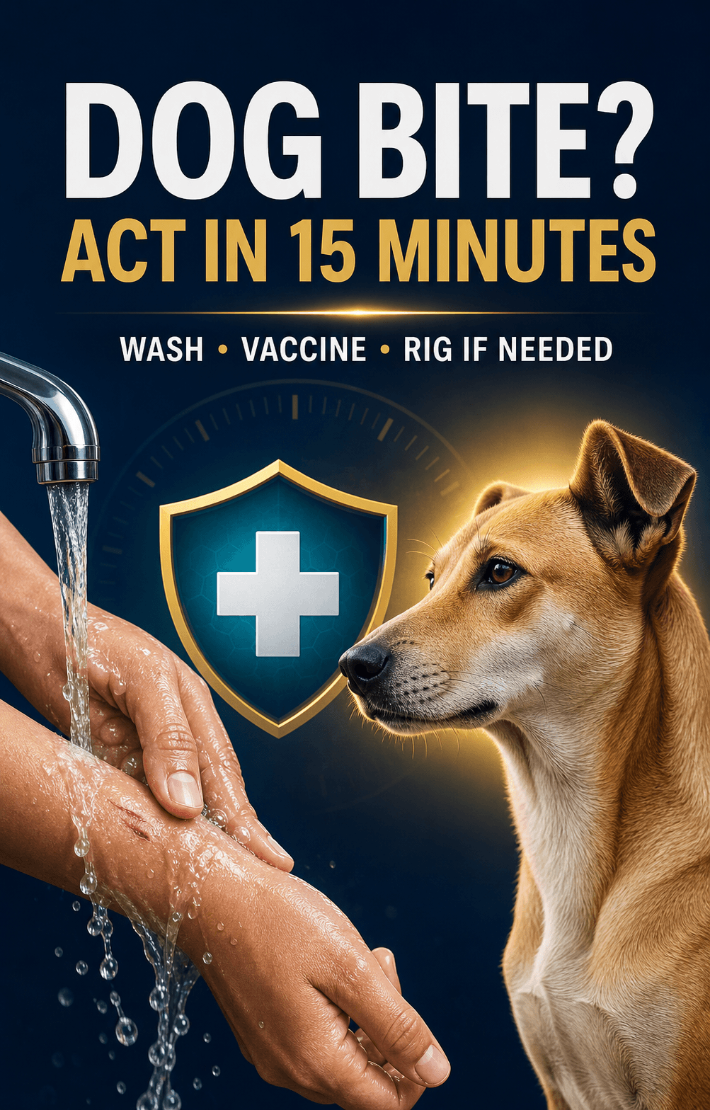 Dog bite: act in 15 minutes by washing the wound and seeking rabies prevention